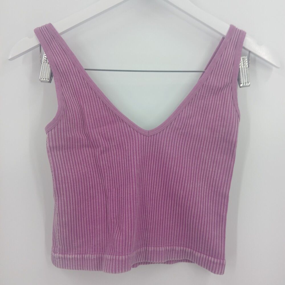 womens nura purple tank crop top stretchy bralette size m/L summer top